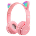 Fone de Ouvido Sem Fio Bluetooth Orelha de Gato com LED RGB – Modelo P47M | Estilo, Diversão e Som Envolvente!