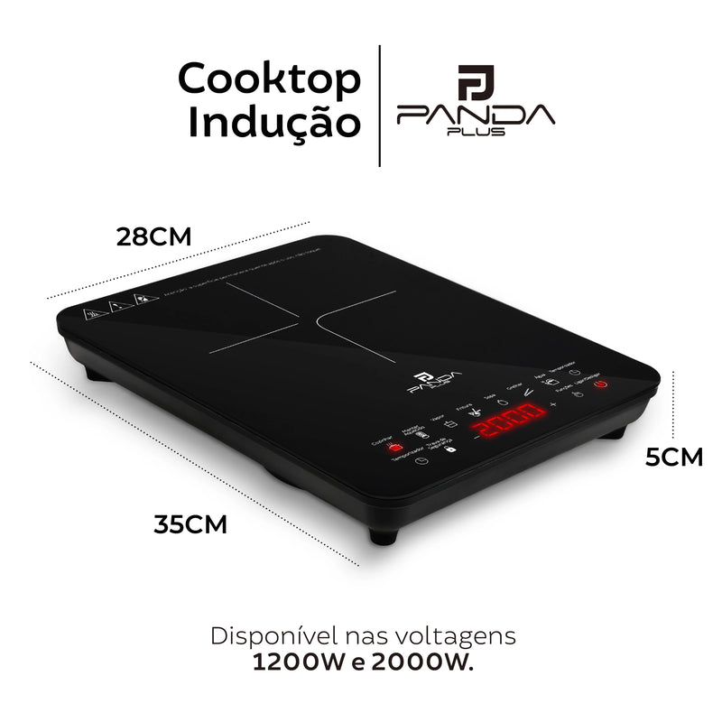 Cooktop de Indução Portátil Panda Plus 1 Boca – Moderno, Rápido e Seguro!