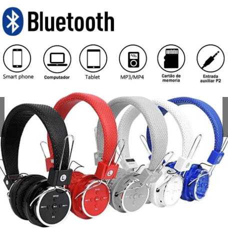 Fone De Ouvido Sem Fio bluetooth fm mp3 Micro Sd Usb B-05 Headphone Universal Sd P2 B05