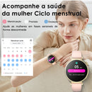 Smartwatch Feminino AURAFIT ELLA 2 – Elegância, Saúde e Conectividade em um só Relógio!