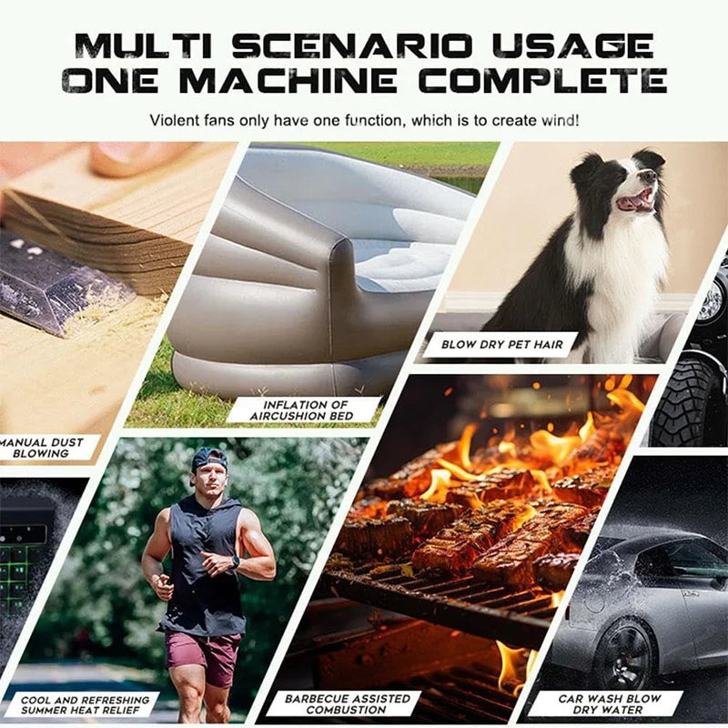 Soprador Turbofan Sem Escova 1500W, 200 m/s e rotação de 0-150.000 R/MIN – Potente, Versátil e Compacto