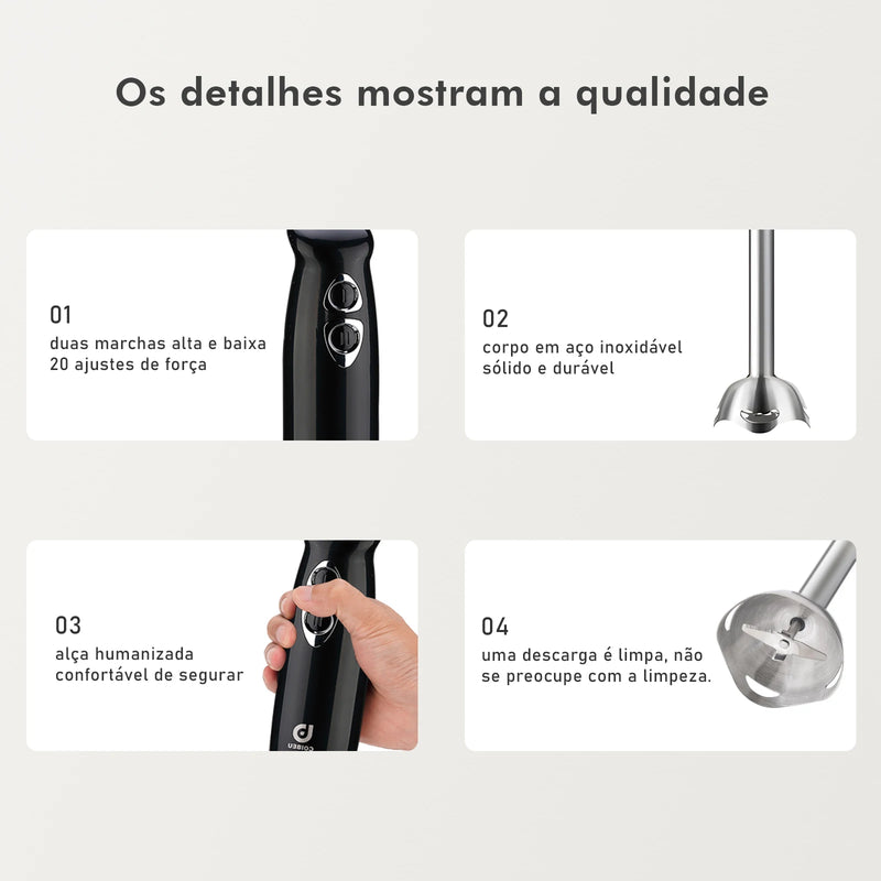 Mixer Power Inox 5 em 1 Coibeu – 600W de Potência e Versatilidade Profissional!