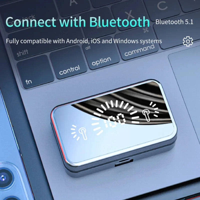 Fone de Ouvido S20 TWS Sem Fio Bluetooth 5.1 com LED e Microfone