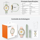 Smartwatch Feminino AURAFIT ELLA 2 – Elegância, Saúde e Conectividade em um só Relógio!