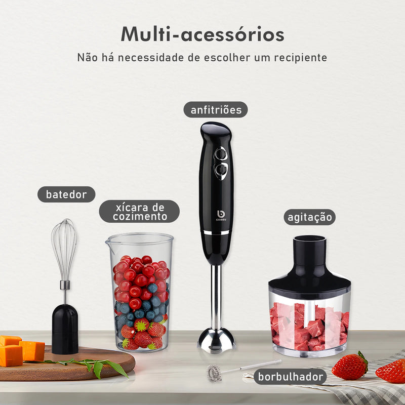 Mixer Power Inox 5 em 1 Coibeu – 600W de Potência e Versatilidade Profissional!