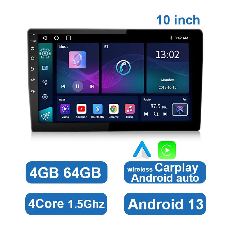 Central Multimídia ESSGOO CarPlay, Android Auto, GPS, Wi-Fi e Tela Touch 7” / 9” / 10” — Universal