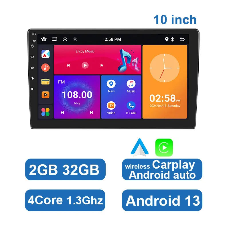 Central Multimídia ESSGOO CarPlay, Android Auto, GPS, Wi-Fi e Tela Touch 7” / 9” / 10” — Universal