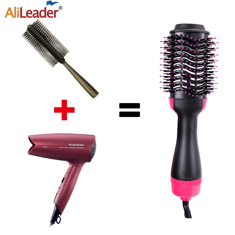 Escova Secadora Modeladora AliLeader 2 em 1 – Secagem, Alisamento e Volume em um Só Passo!