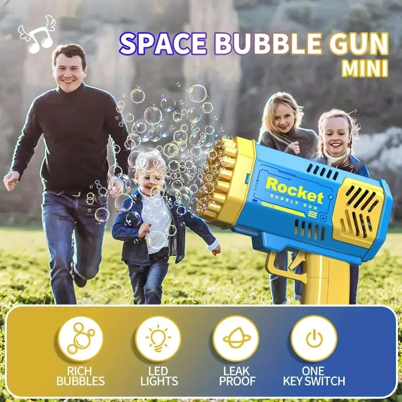 Máquina / Pistola de Bolhas de Sabão 40 Furos – Brinquedo Infantil Portátil
