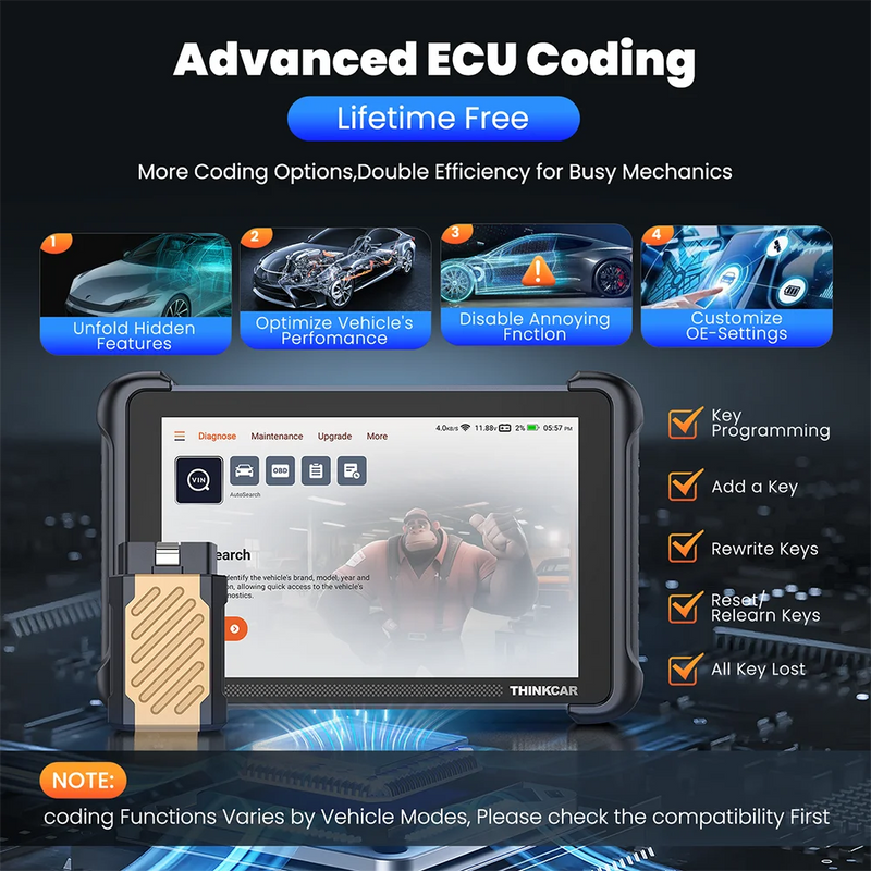 Scanner Automotivo THINKCAR THINKSCAN 689BT – Scanner OBD2 Profissional com Tela Touch de 8" e Atualização Vitalícia