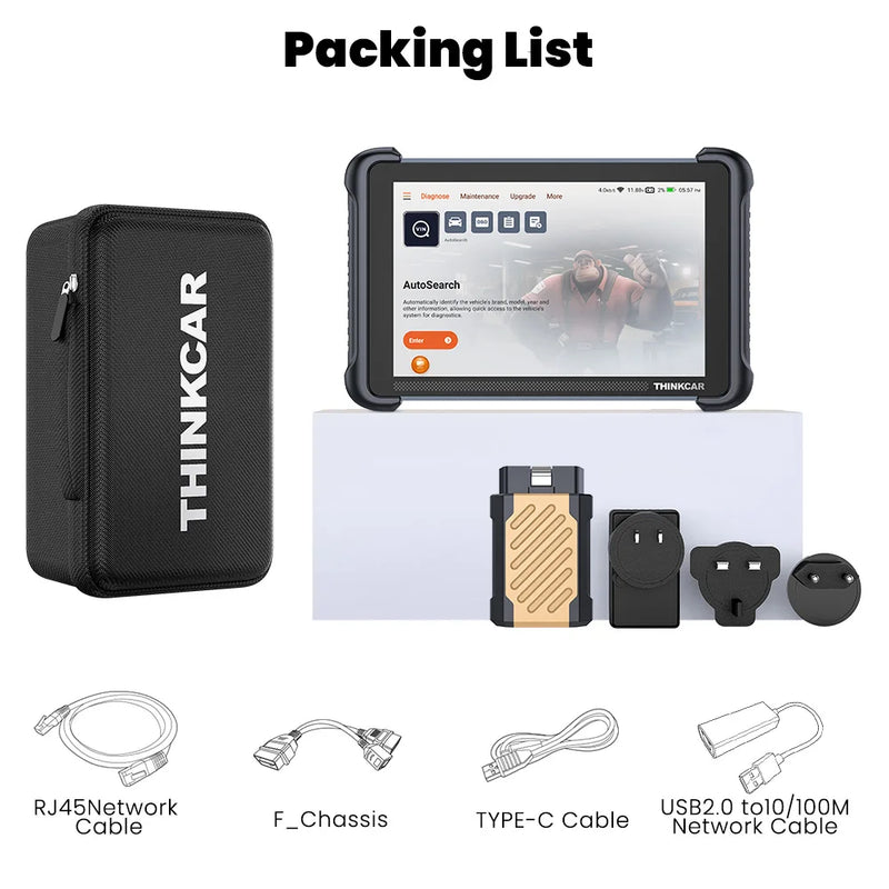 Scanner Automotivo THINKCAR THINKSCAN 689BT – Scanner OBD2 Profissional com Tela Touch de 8" e Atualização Vitalícia