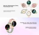 Smartwatch Feminino AURAFIT ELLA 2 – Elegância, Saúde e Conectividade em um só Relógio!
