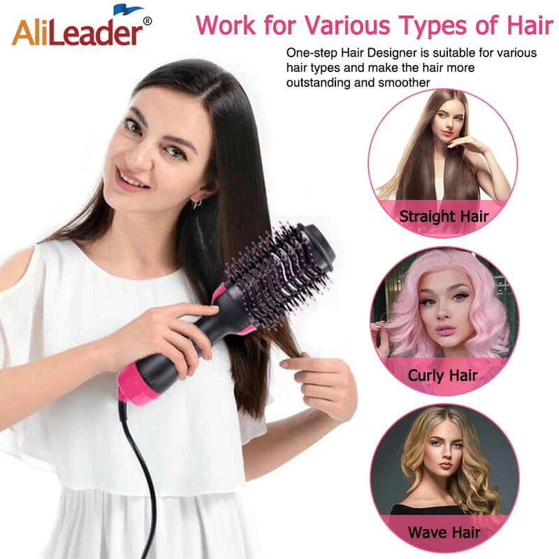 Escova Secadora Modeladora AliLeader 2 em 1 – Secagem, Alisamento e Volume em um Só Passo!
