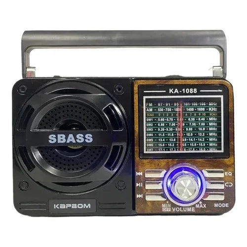Caixinha de Som /Rádio AM/FM Retrô Vintage Kapbom KA-1088 – Com Lanterna, USB e Bluetooth