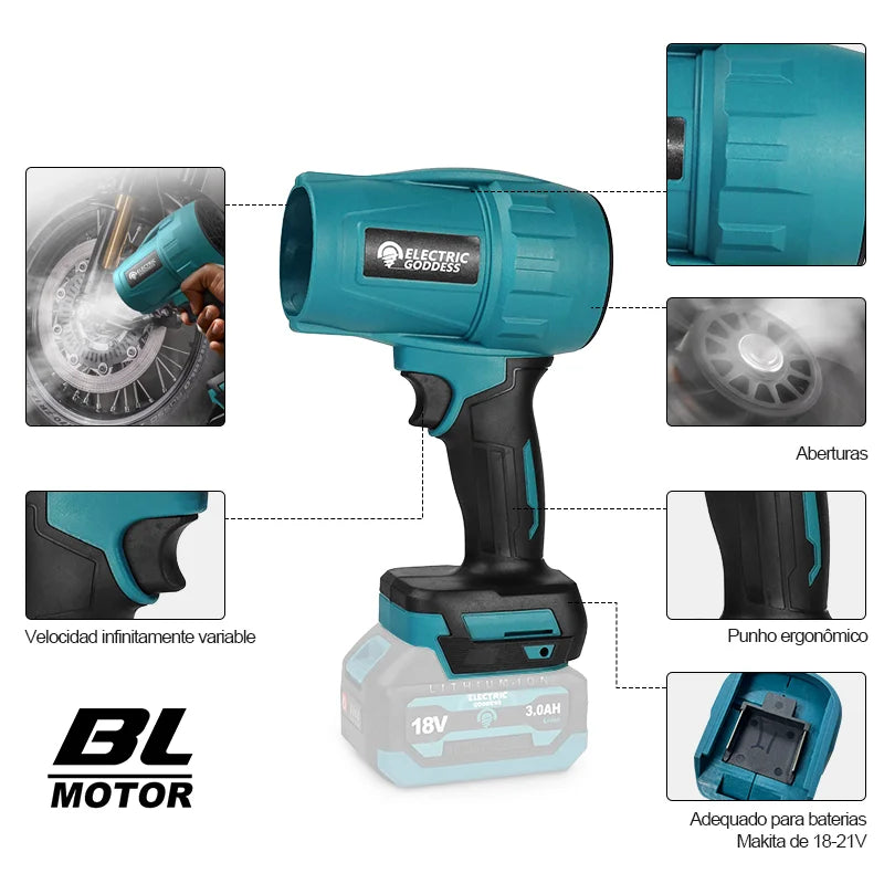 Soprador Turbofan Sem Escova 1500W, 200 m/s e rotação de 0-150.000 R/MIN – Potente, Versátil e Compacto