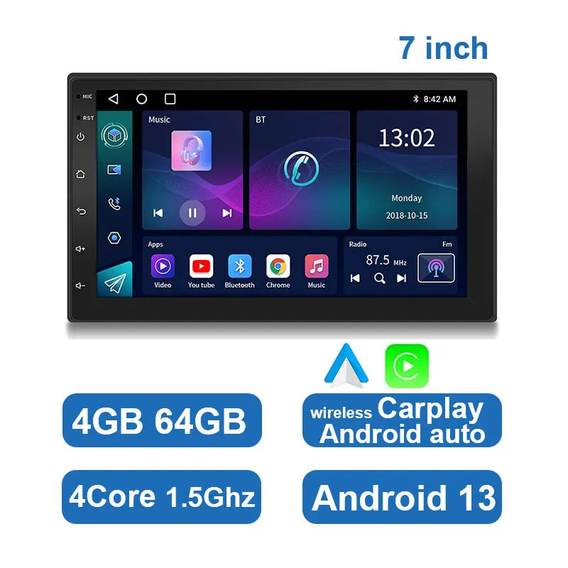 Central Multimídia ESSGOO CarPlay, Android Auto, GPS, Wi-Fi e Tela Touch 7” / 9” / 10” — Universal