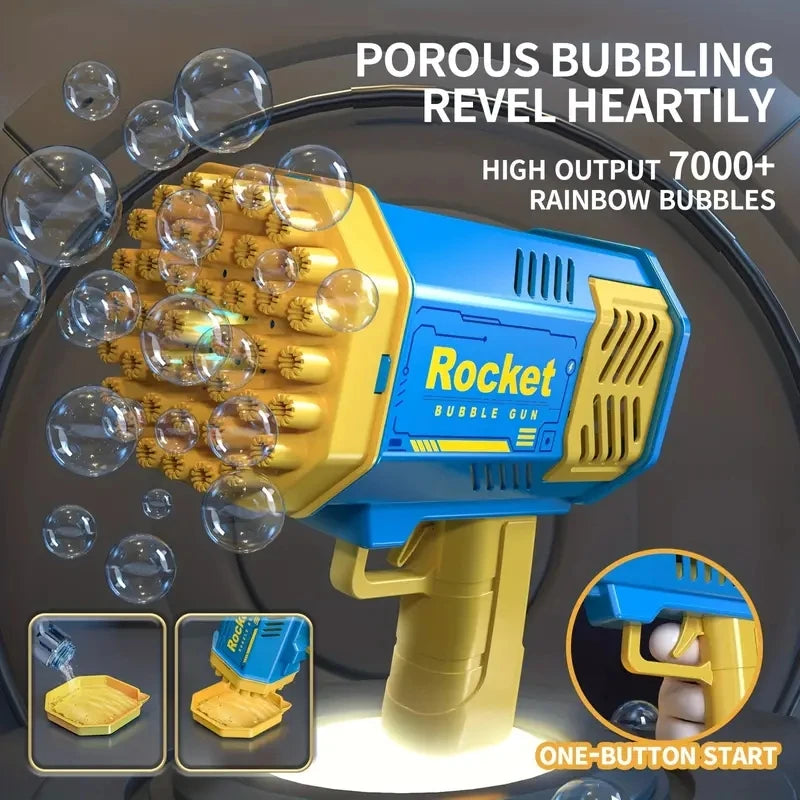 Máquina / Pistola de Bolhas de Sabão 40 Furos – Brinquedo Infantil Portátil
