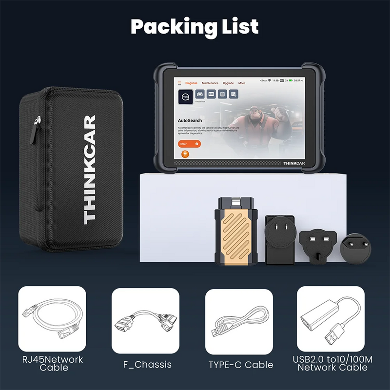 Scanner Automotivo THINKCAR THINKSCAN 689BT – Scanner OBD2 Profissional com Tela Touch de 8" e Atualização Vitalícia