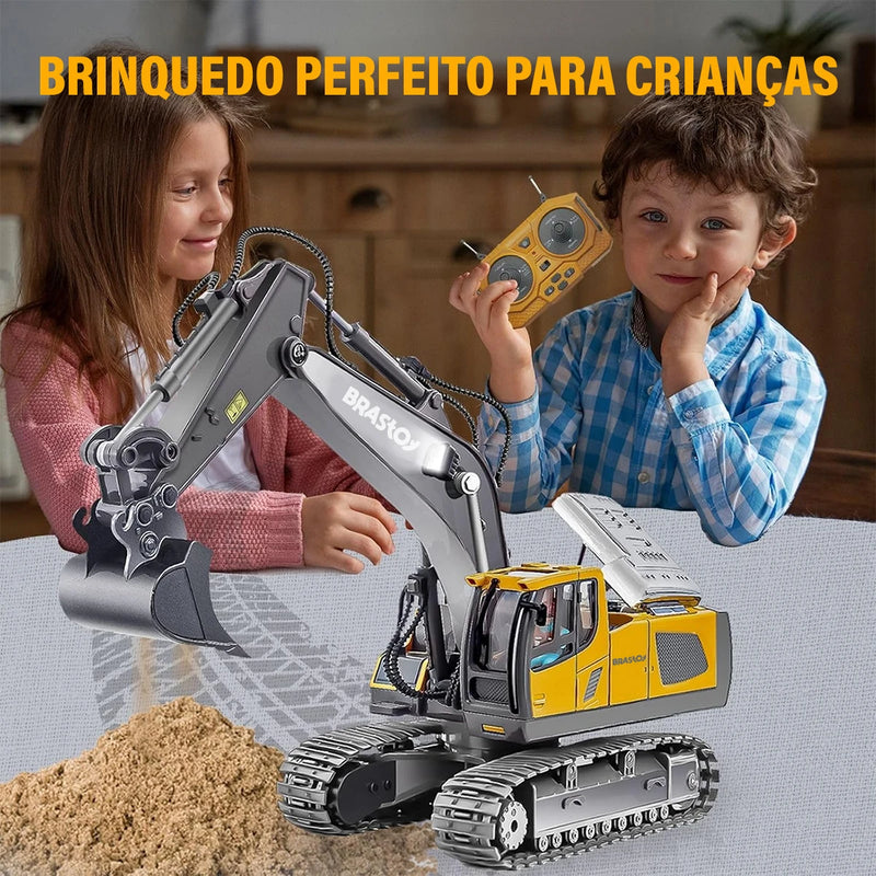 Escavadeira de controle remoto Veículos de construção RC com luzes e sons, presente para crianças .
