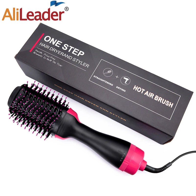 Escova Secadora Modeladora AliLeader 2 em 1 – Secagem, Alisamento e Volume em um Só Passo!