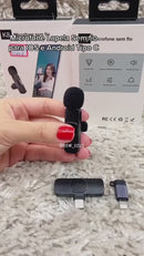 Microfone Lapela Sem Fio K8 – Compatível com Android USB Tipo C